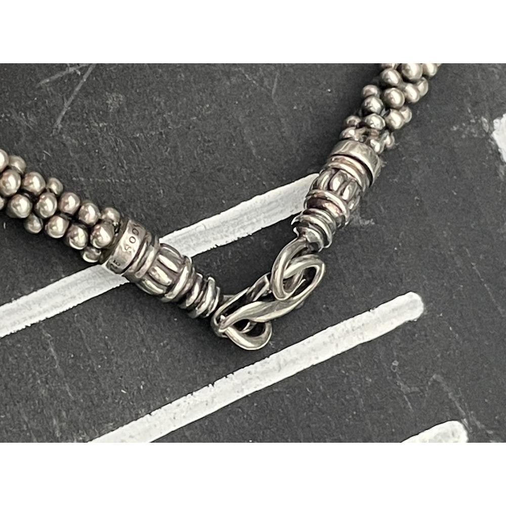 Lagos Signature Caviar Sterling Silver Beaded Necklace 18" 5mm 52g - Picture 8 of 10